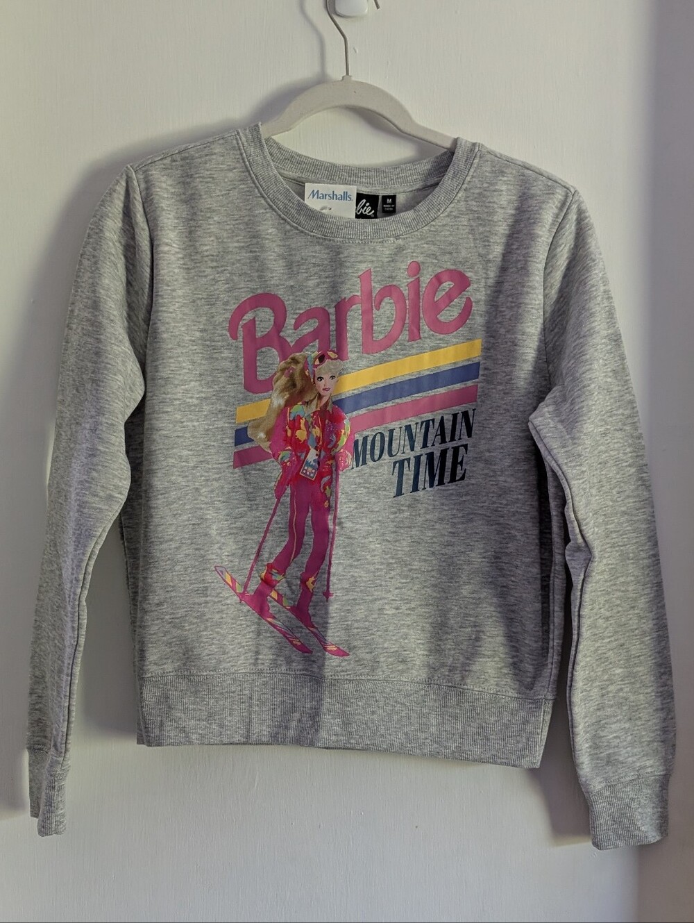 Barbie Doll Pullover Crew Snow Sweater Girls M Nwt